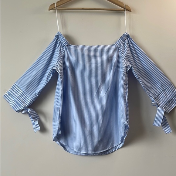 Thread & Supply Relaxed Blue Off-Shoulder Blouse - Picture 5 of 5